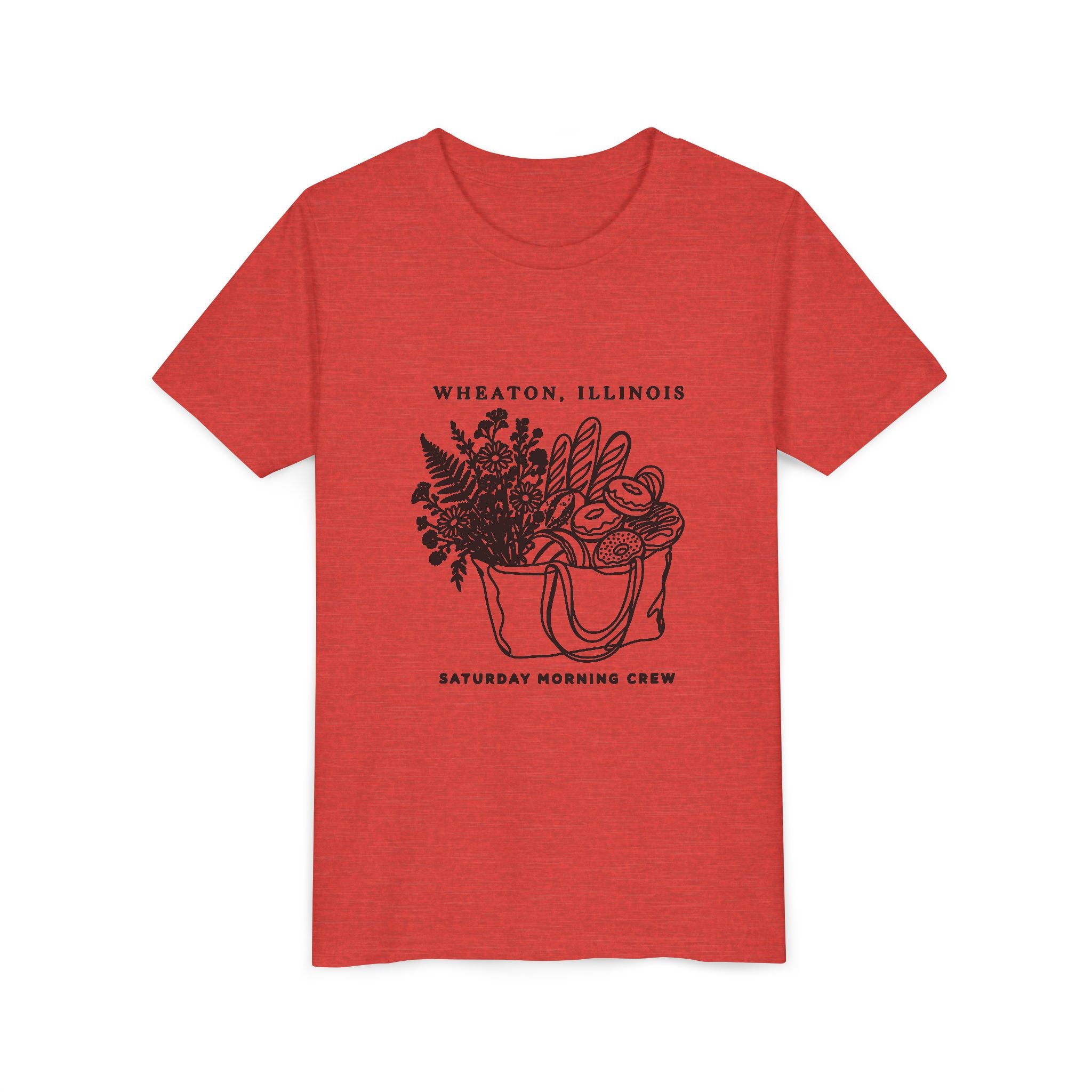 Wheaton, Illinois Youth Tee — “Saturday Morning Crew” Farmers Market Design