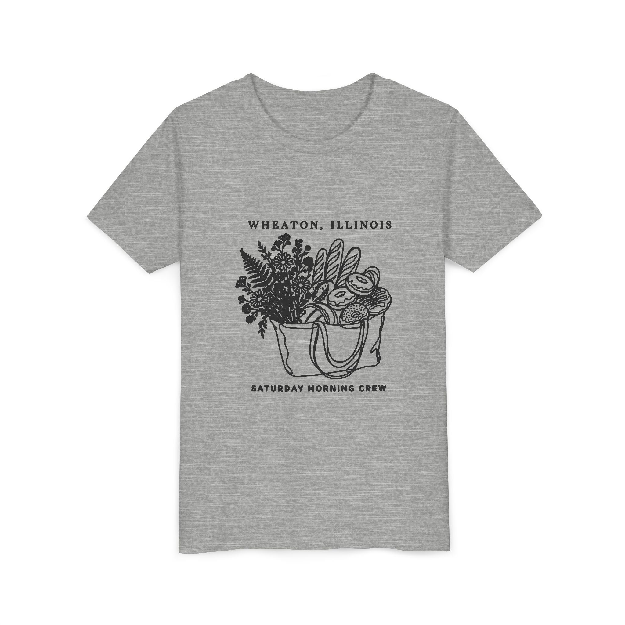 Wheaton, Illinois Youth Tee — “Saturday Morning Crew” Farmers Market Design