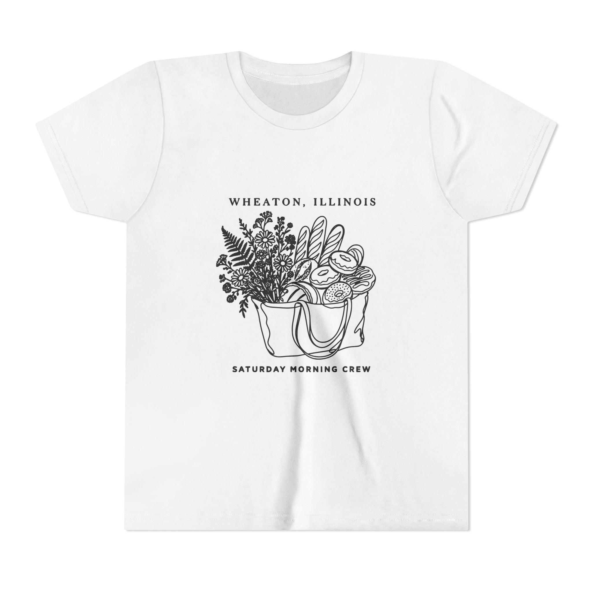 Wheaton, Illinois Youth Tee — “Saturday Morning Crew” Farmers Market Design