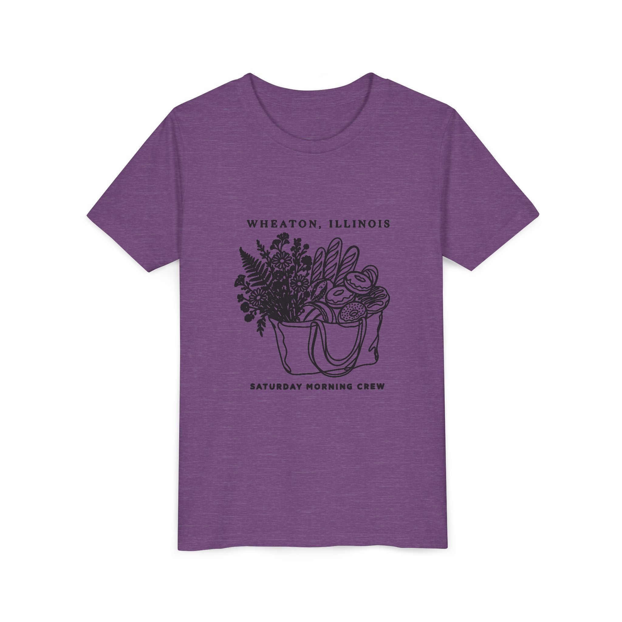 Wheaton, Illinois Youth Tee — “Saturday Morning Crew” Farmers Market Design